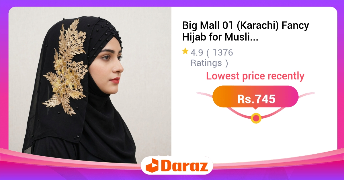 Fancy Hijab for Muslim Women - Multicolor Turkish Bridal Style, Party Wear