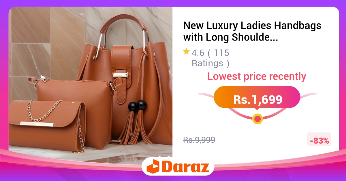 Luxury Ladies Handbag 3 Piece Set PU Leather