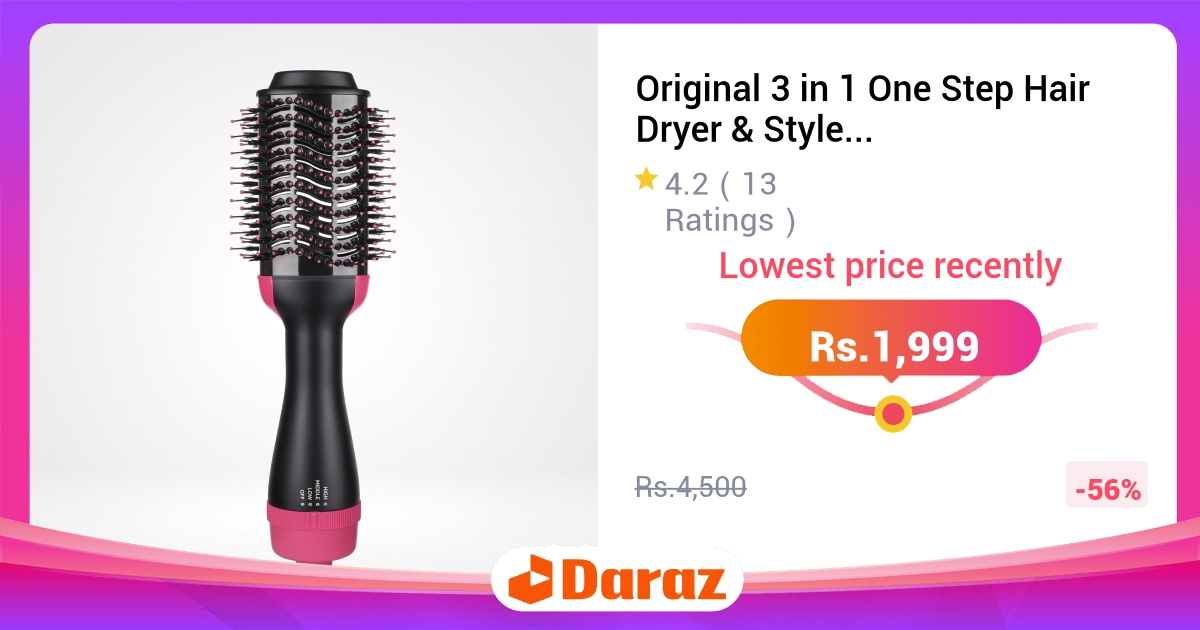 One Step Hair Dryer Styler Brush 3 in 1