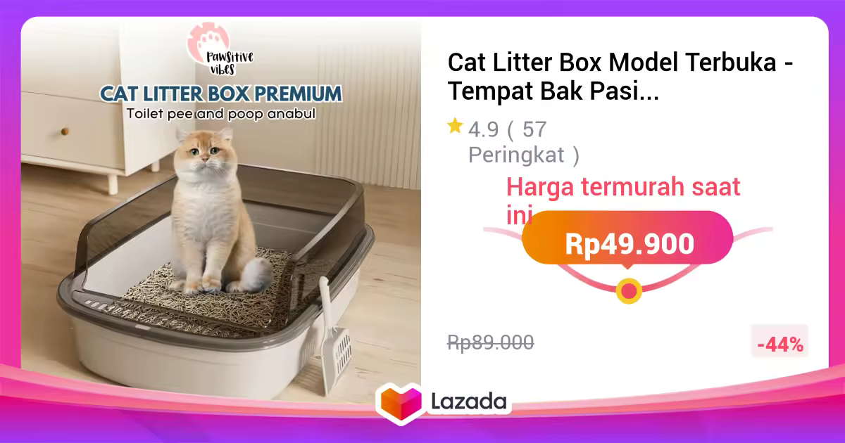 Cat Litter Box Model Terbuka - Tempat Bak Pasir Kucing - Pet Litter Box Open Top