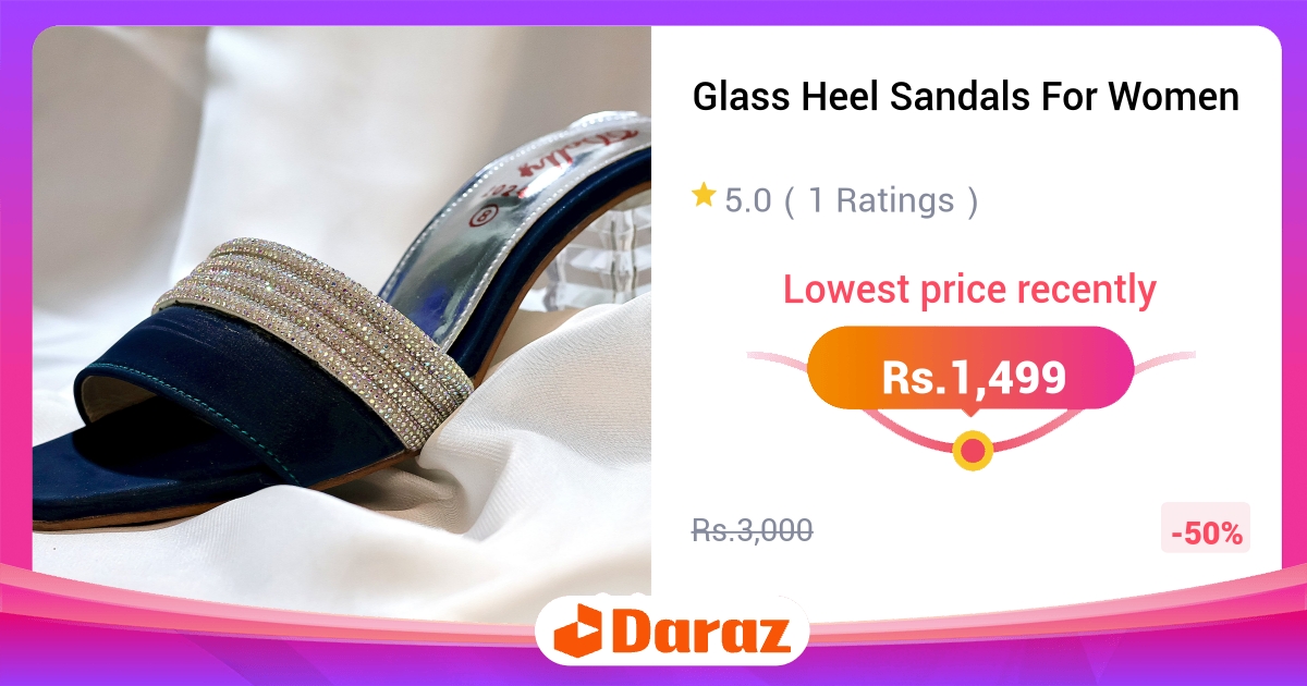 Glass Heel Sandals For Women