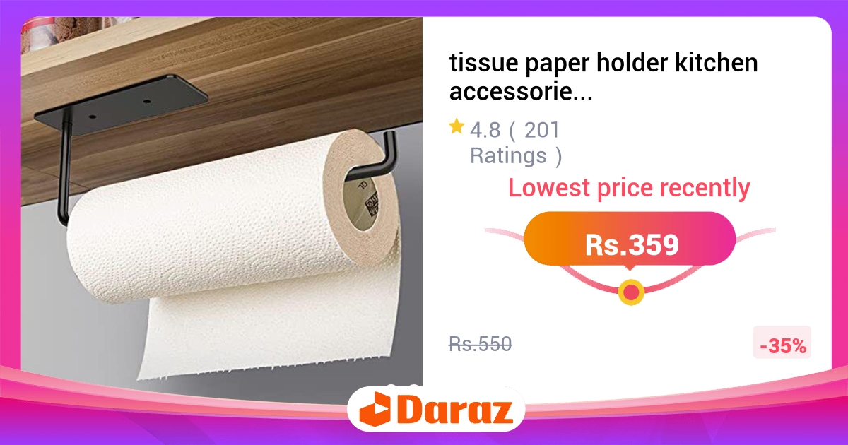 Tissue Paper Holder Under Cabinet Roll Rack