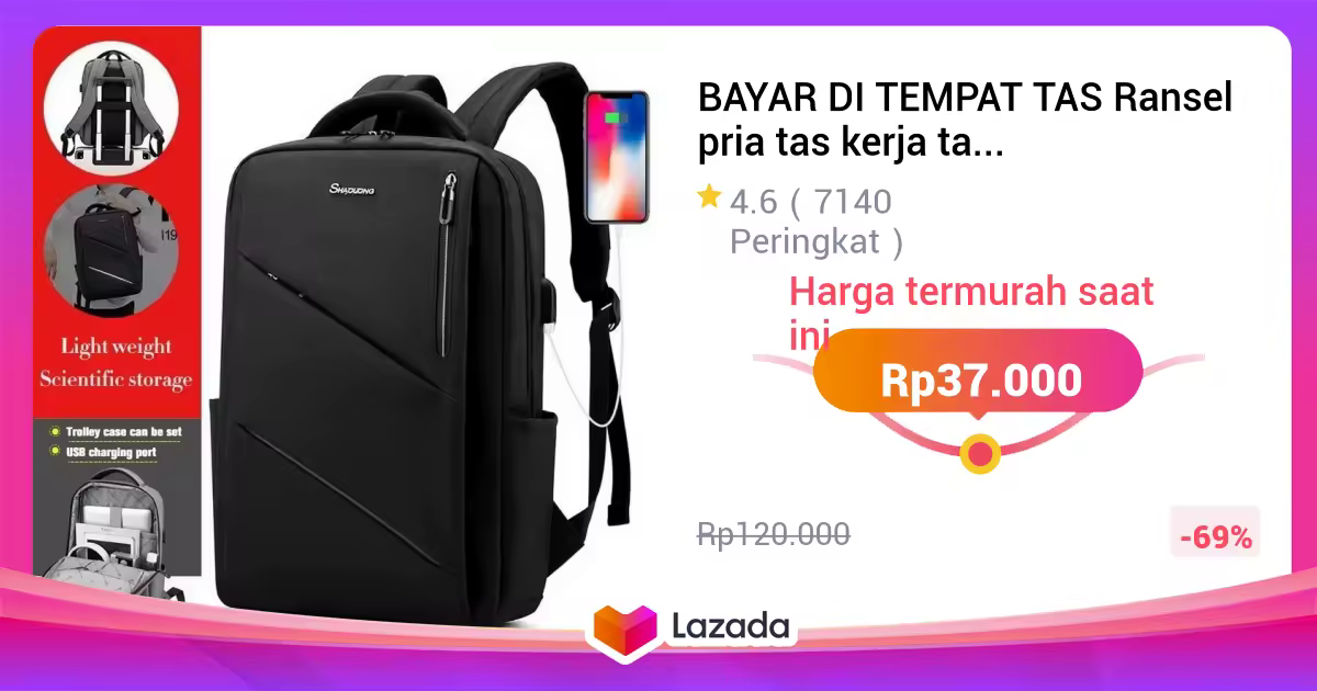 BAYAR DI TEMPAT TAS Ransel pria tas kerja tas kuliah Tas Punggung TAS RANSEL LAPTOP Kerja Backpack
