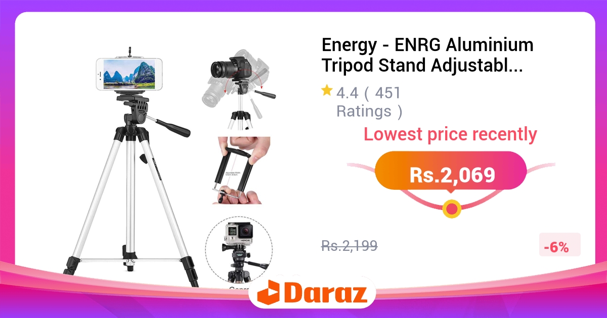 Energy Aluminium Tripod Stand 4.5 Feet Mobile Holder