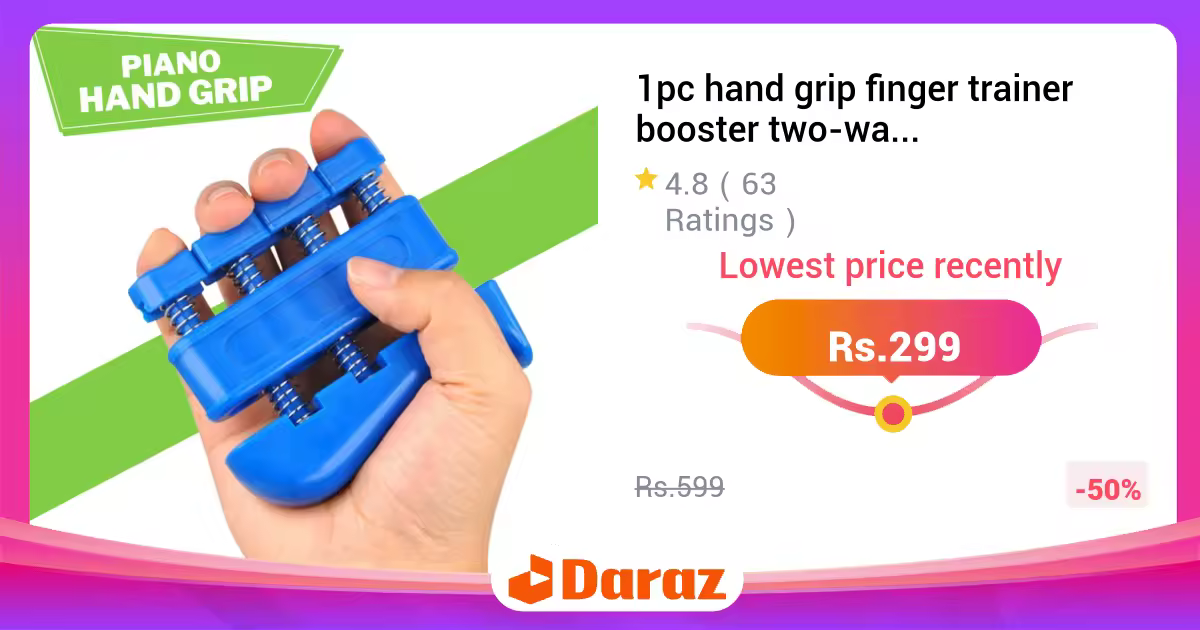 1pc Hand Grip Finger Trainer Booster Two-Way Spring Adjustable Strength Training Piano Guitar Finger Exercise Equipment Home