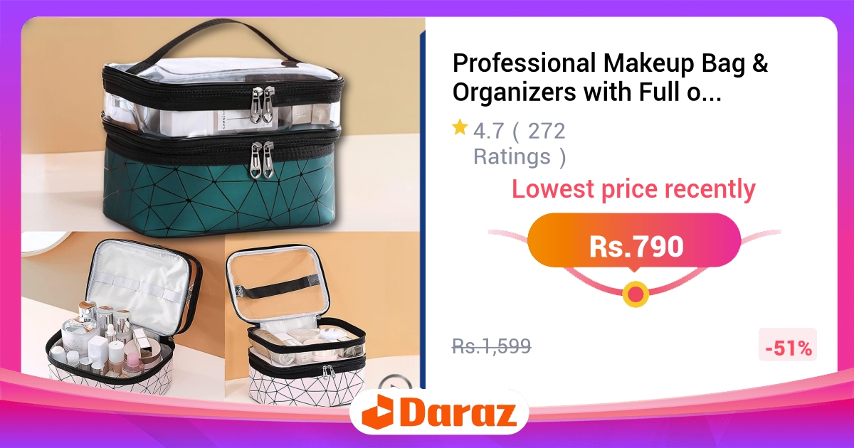 Professional Makeup Bag & Organizer - Spider Pattern, Zipper for Travel