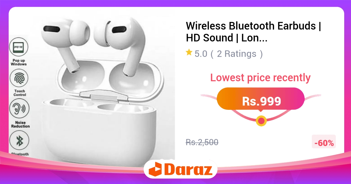 Wireless Bluetooth Earbuds HD Sound Long Battery