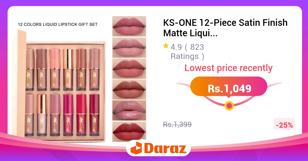KS-ONE 12-Piece Satin Matte Liquid Lipstick Set