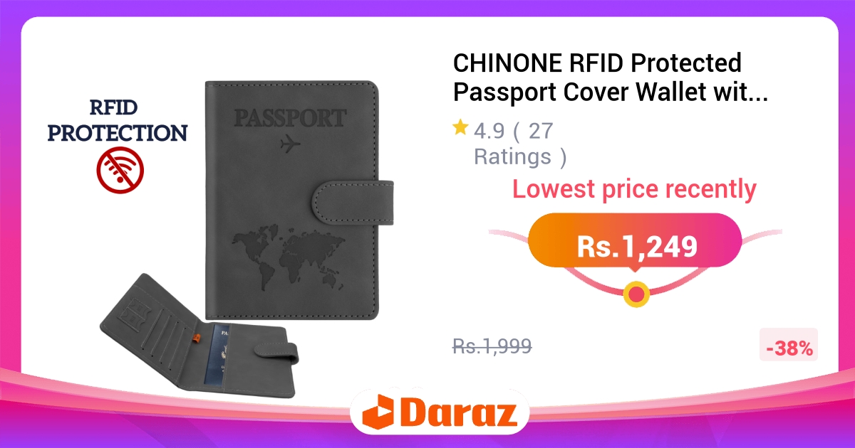 CHINONE RFID Protected Passport Cover Wallet Premium PU Leather