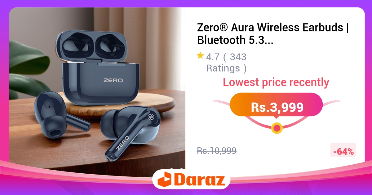 Zero Aura Wireless Earbuds Bluetooth 5.3 Gaming