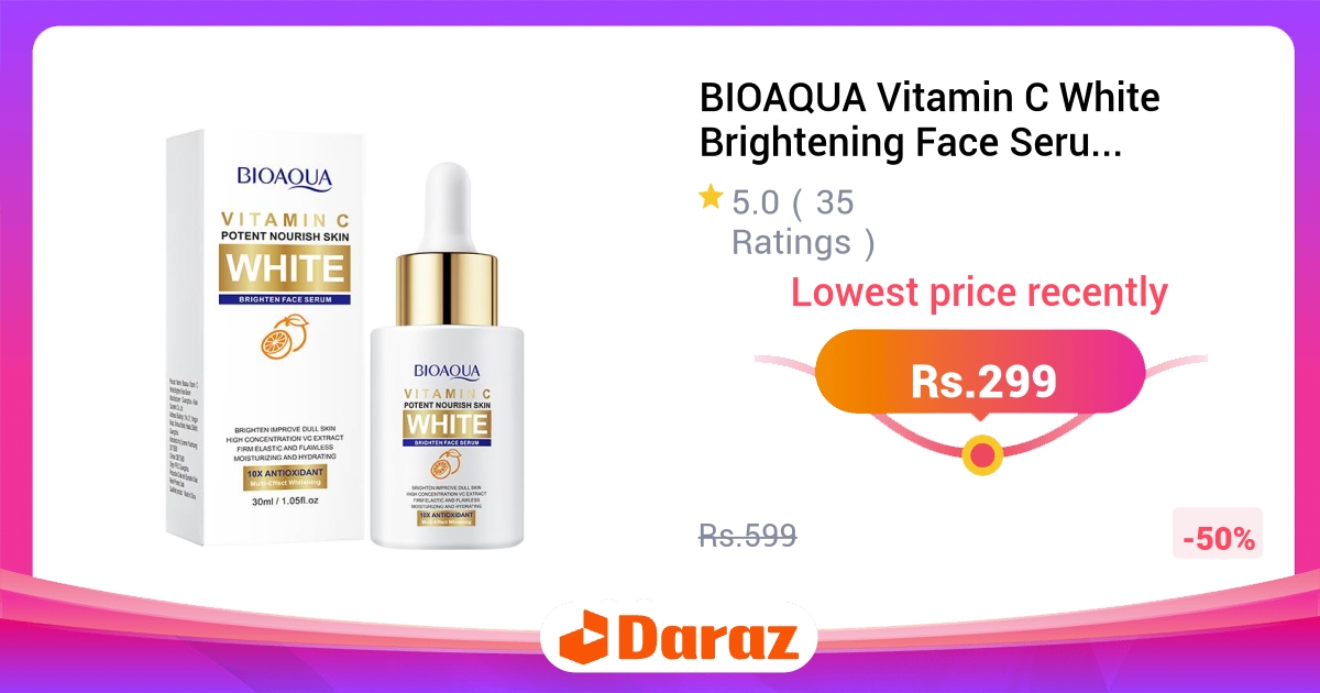 BIOAQUA Vitamin C White Brightening Face Serum 30ml