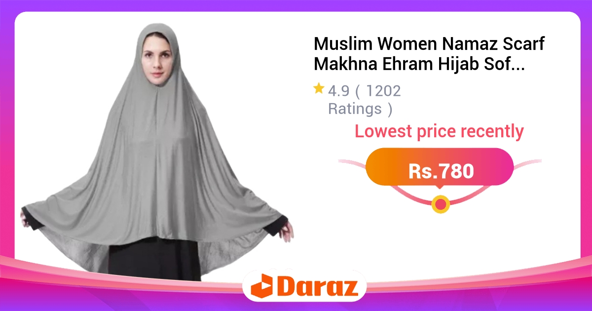 Muslim Women Namaz Scarf Makhna Ehram Hijab Soft Fabric