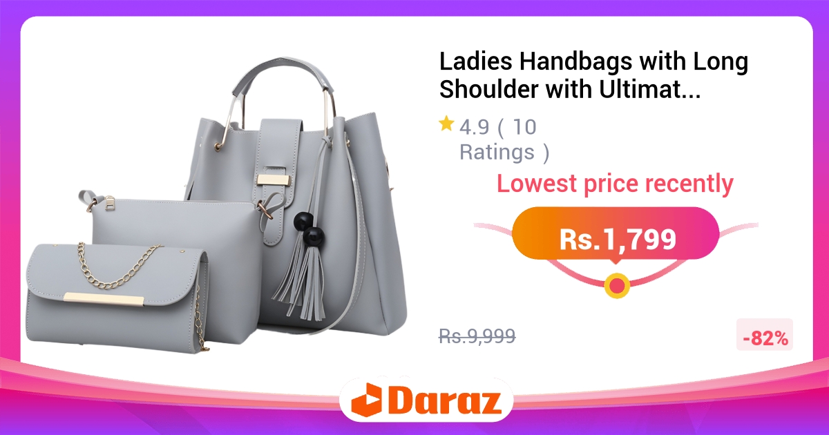Ladies Handbag 3 Piece Set PU Leather Crossbody