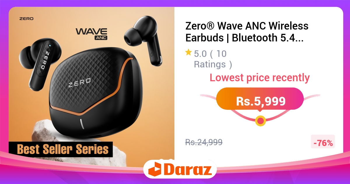 Zero Wave ANC Wireless Earbuds Bluetooth 5.4 Gaming