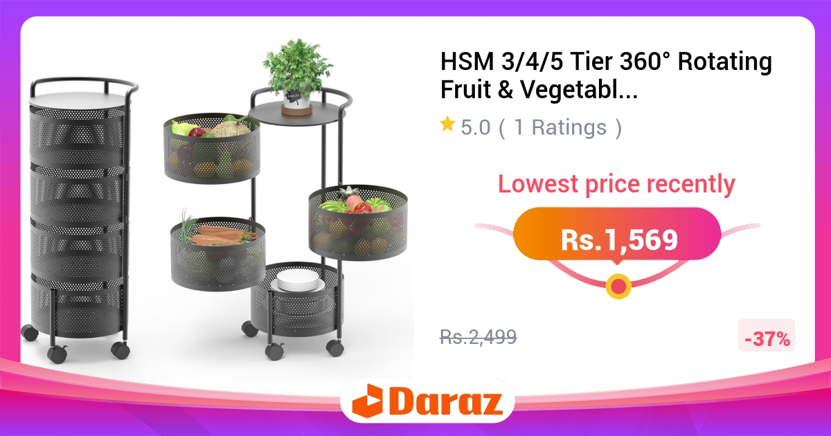 HSM 3/4/5 Tier 360 Rotating Fruit Vegetable Rack
