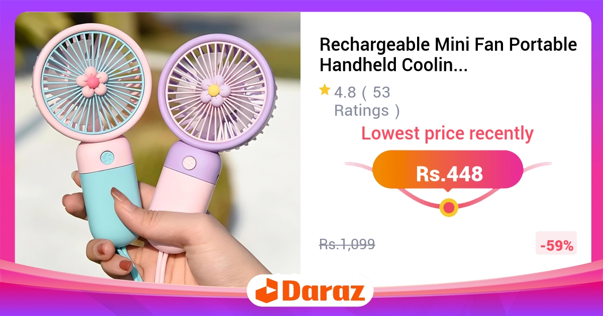 Rechargeable Mini Fan Portable Handheld USB Charging