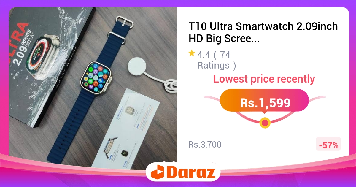 T10 Ultra Smartwatch 2.09" HD - Magnetic Charging, Bluetooth Call, Sleep Monitor