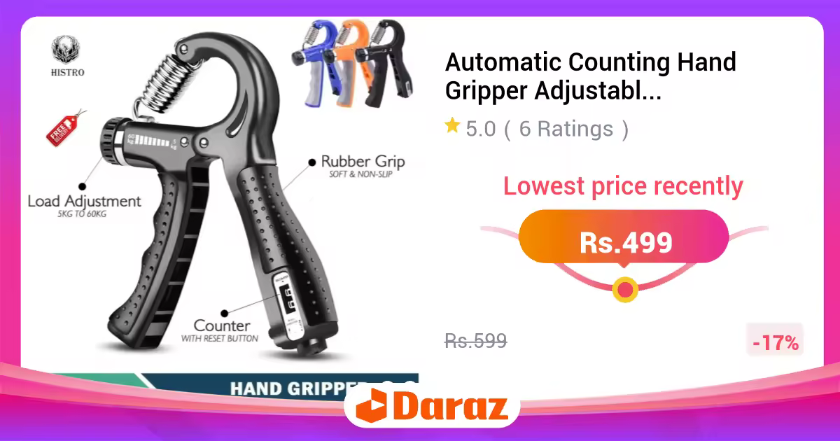 Automatic Counting Hand Gripper Adjustable Resistance Non-Slip Hand Grip Strength Trainer Fingers Wrist Forearm Exerciser Workout Gear Home Gym Exercise Equipment 5-60KG