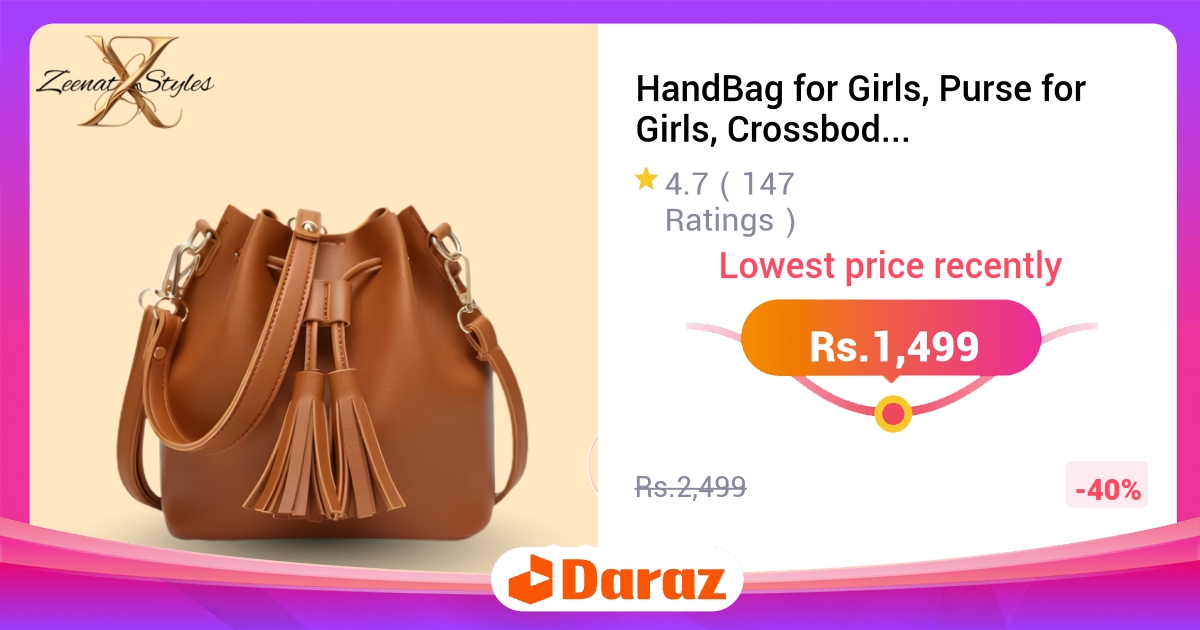 HandBag Purse for Girls - Crossbody, Lightweight, New Fashion Design