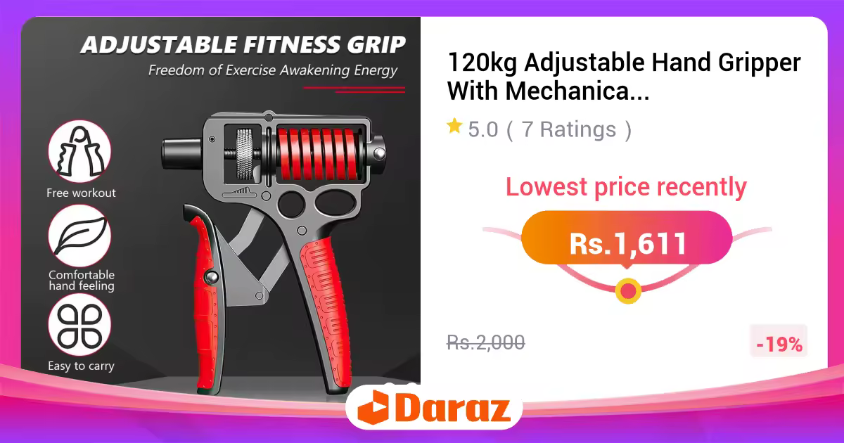 120kg Adjustable Hand Gripper With Mechanical Counter Heavy Duty Forearm Exerciser For Elite Strength Training Gym