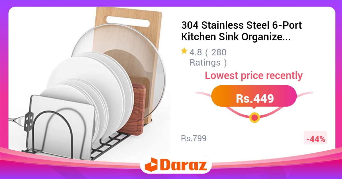 304 Stainless Steel 6-Port Kitchen Sink Organizer Stand