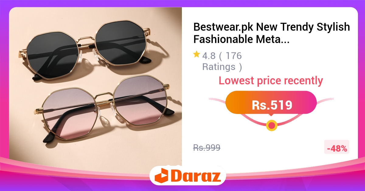 Hexagonal Metal Frame Sunglasses Retro Geometric