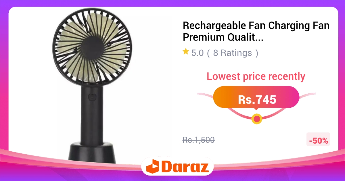Rechargeable Fan Portable Mini Desk Fan USB Battery