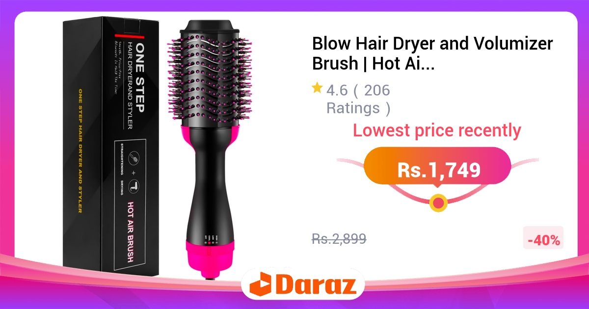 Blow Hair Dryer Volumizer Brush 1000W
