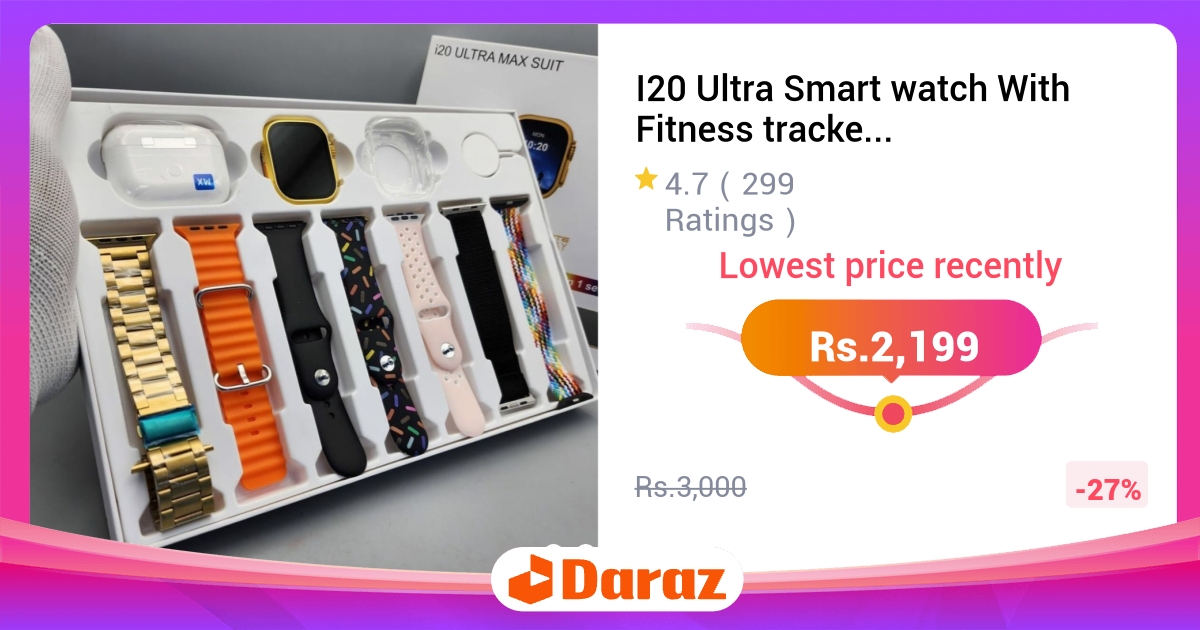 I20 Ultra Smart Watch Fitness Tracker Bluetooth Calling