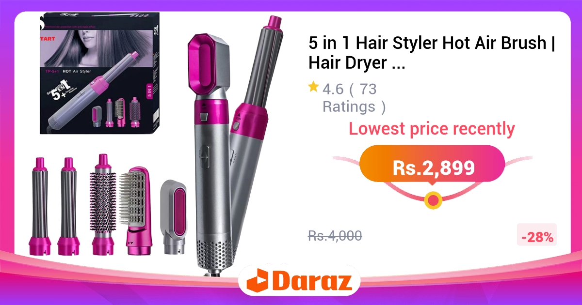 5 in 1 Hair Styler Hot Air Brush Professional