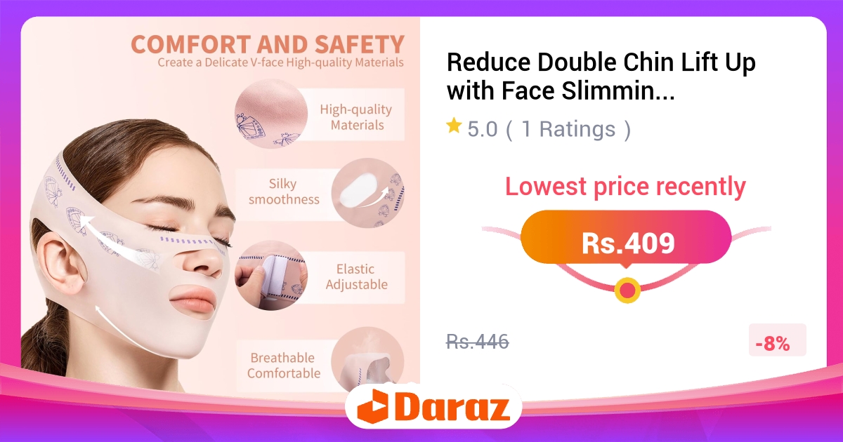 Face Slimming Belt V Line Face Shaper - Double Chin Reducer, Anti-Wrinkle Reusable Face Lift Strap