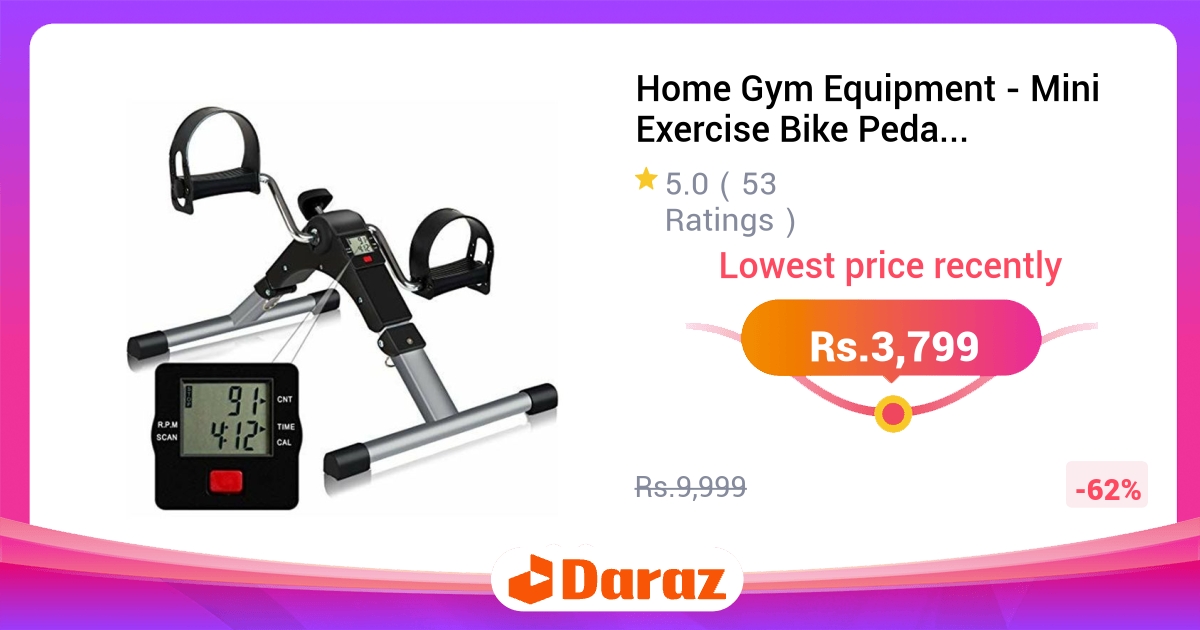 Mini Exercise Bike with Digital Monitor - Under Desk Fitness Cycle