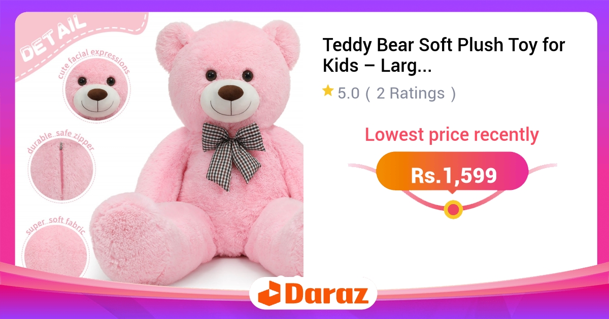 Teddy Bear Soft Plush Toy - Large Stuffed Bear for Kids, Gift