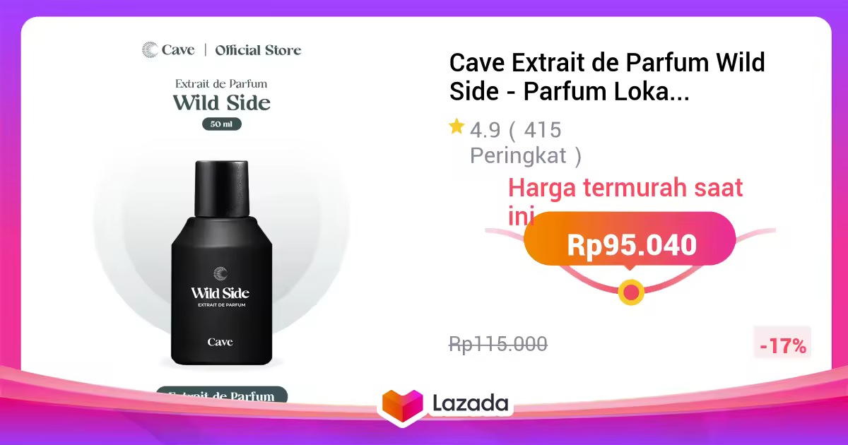 Cave Extrait de Parfum Wild Side - Parfum Lokal Pria Fresh Spicy Tahan Lama