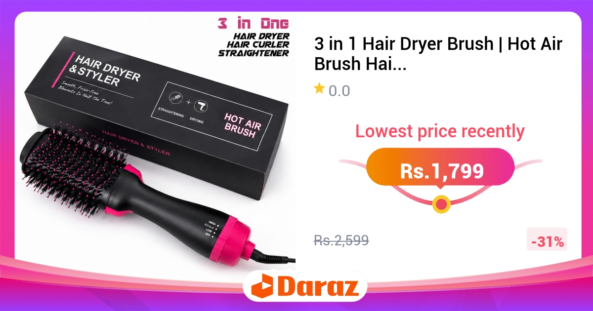 3 in 1 Ionic Ceramic Hot Air Brush Hair Styler