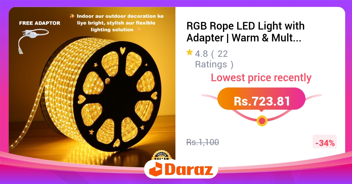 RGB Rope LED Light Waterproof with Adapter