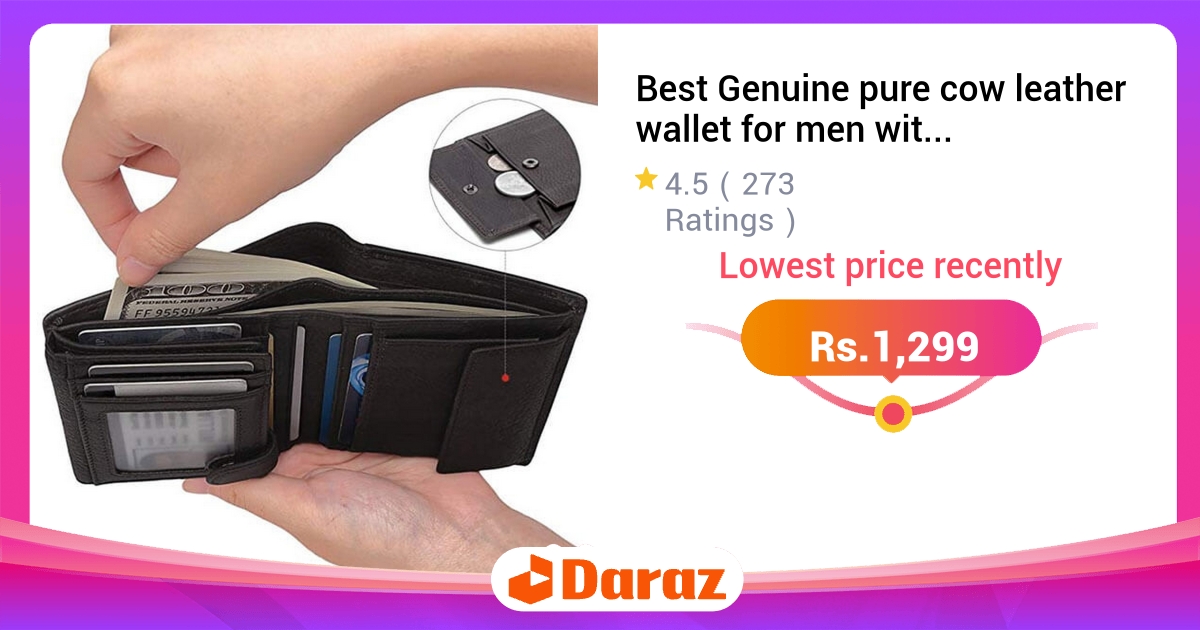 Best Genuine Pure Cow Leather Wallet for Men with Zipper