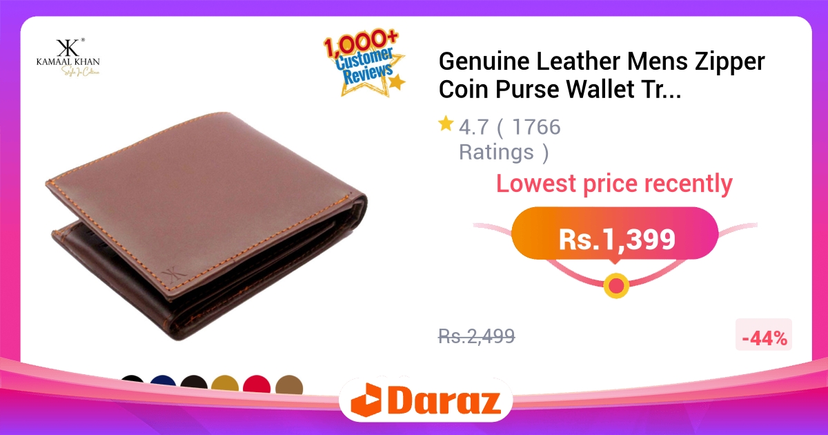 Genuine Leather Mens Zipper Coin Purse Wallet RFID Blocking