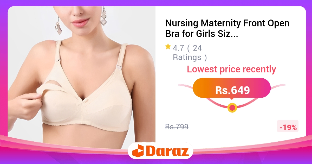 Nursing Maternity Front Open Bra for Girls - Sizes 34 to 42