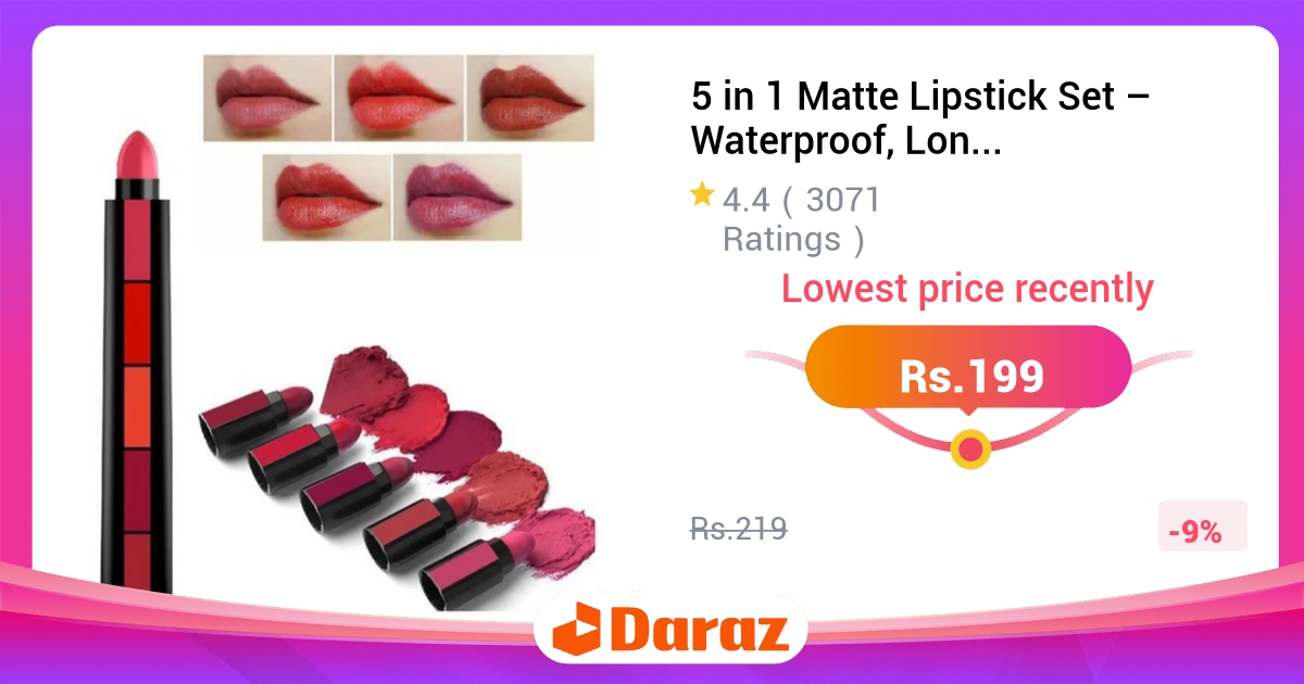 5 in 1 Matte Lipstick Set Waterproof Long Lasting
