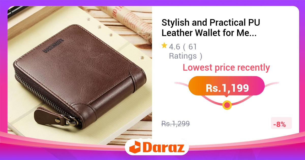 Stylish PU Leather Wallet for Men with Zip and Coin Pocket