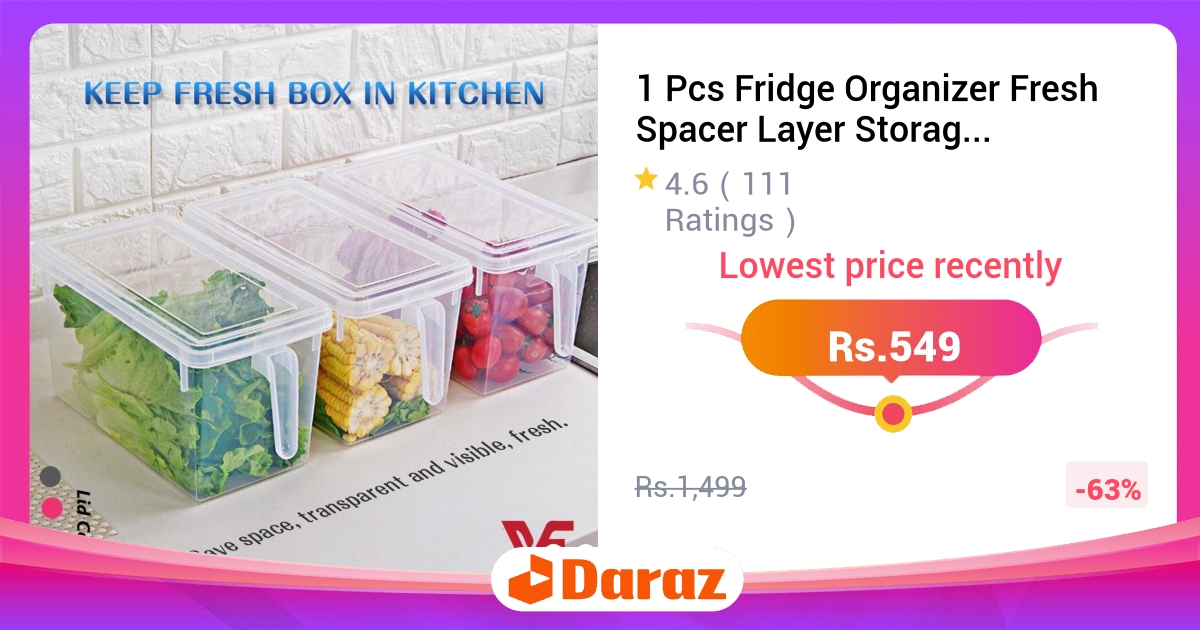 Fridge Organizer Drawer Basket Pull-out Storage Box