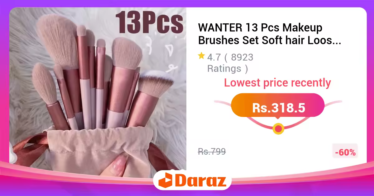 WANTER 13 Pcs Makeup Brushes Set Soft hair Loose Powder Eyeshadow Concealer Contour Eyeliner Brush Foundation Makeup Brush Beauty Cosmetic tools