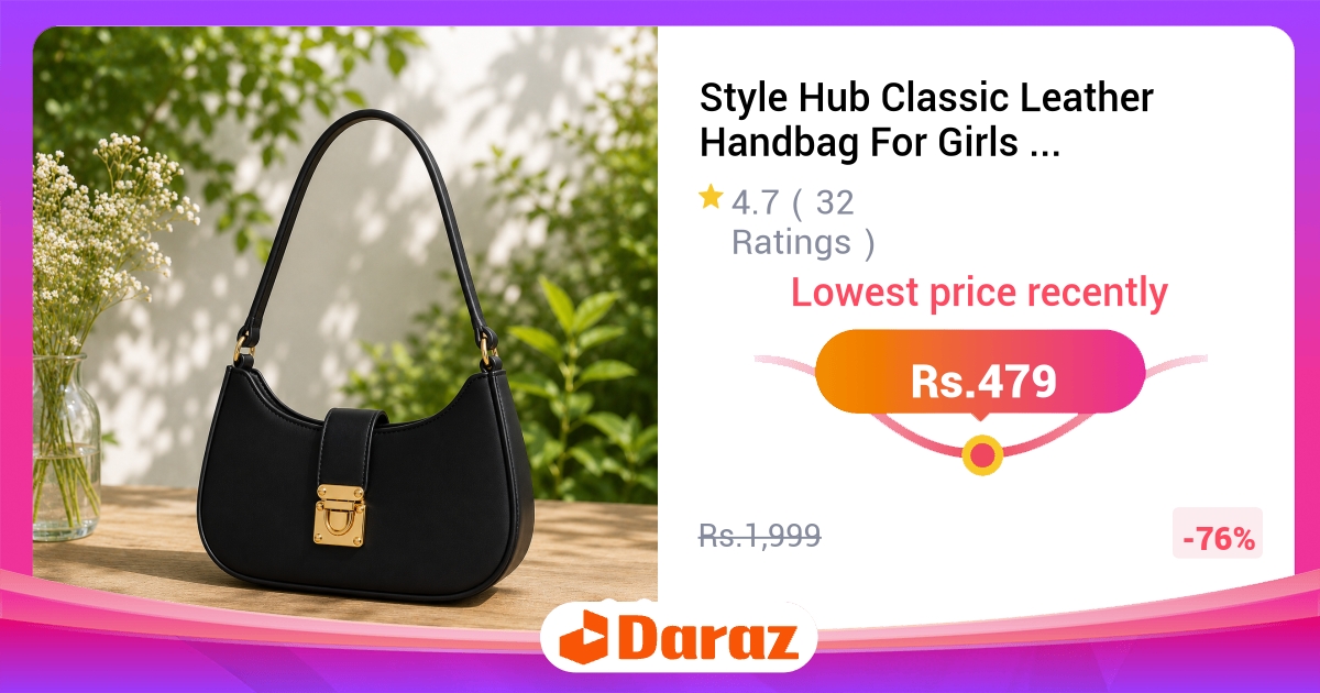 Style Hub Classic Leather Handbag - Elegant Shoulder & Cross Body Bag for Women