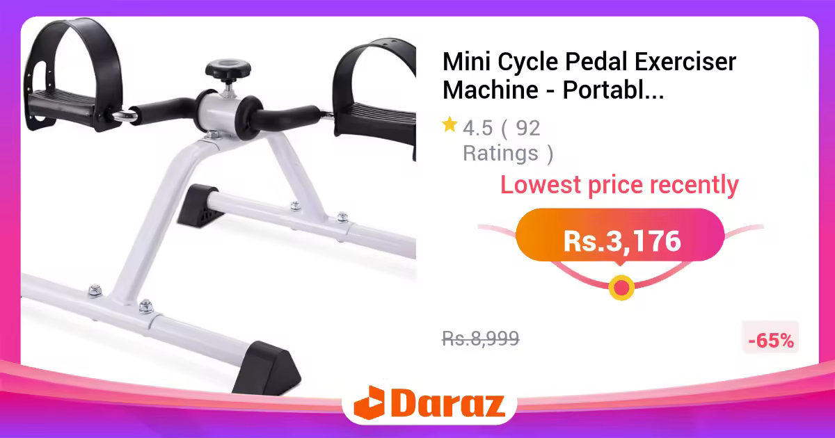 Mini Cycle Pedal Exerciser Machine - Portable Under Desk Fitness Bike for Arms And Legs