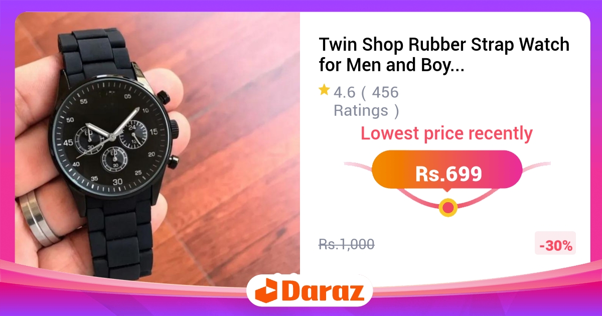 Twin Shop Rubber Strap Watch for Men - Quartz Casual Style, Multiple Colors