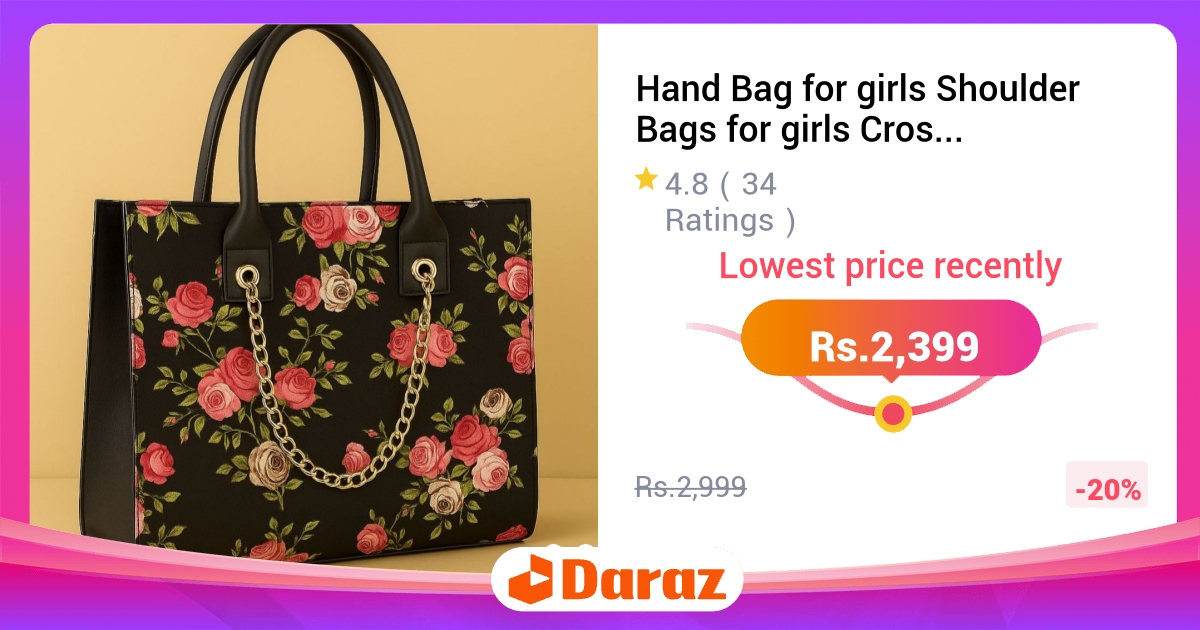 Hand Bag for Girls - Big Size Shoulder Crossbody Tote Bag for Women