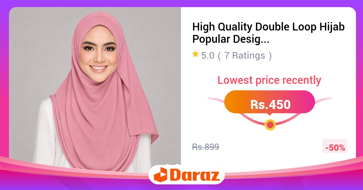 Double Loop Hijab - Pure Chiffon, Instant Convenient Style