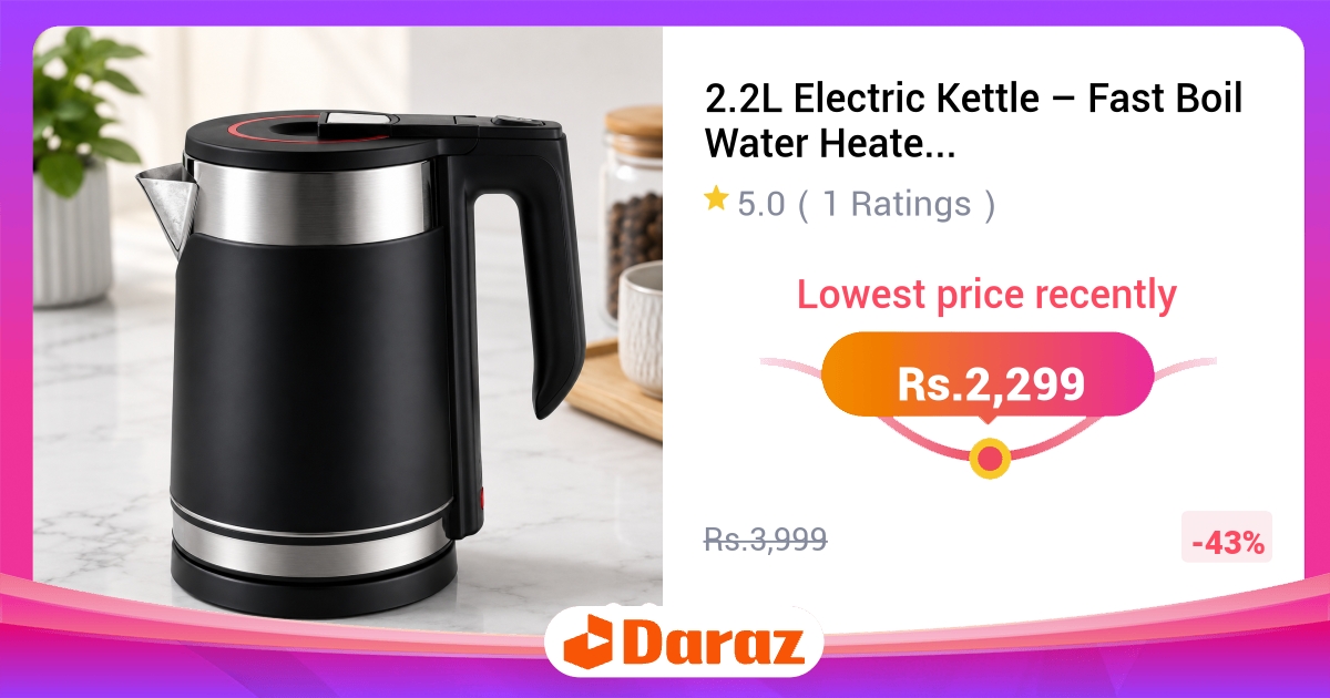 2.2L Electric Kettle Fast Boil Stainless Steel