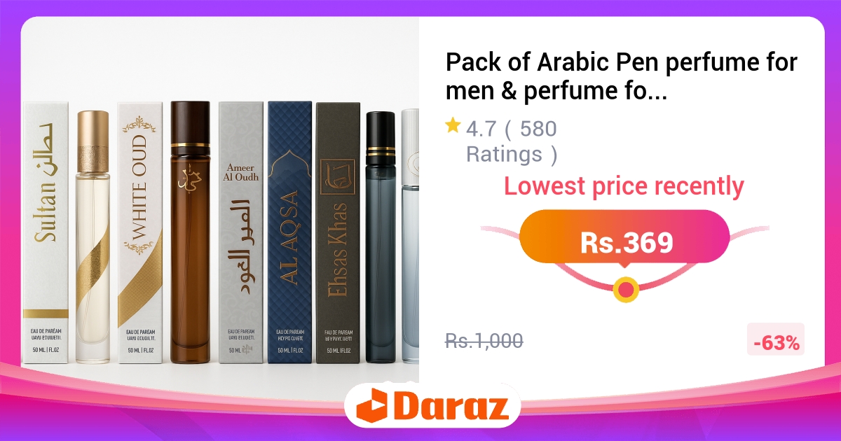 Arabic Pen Perfume Pack 35ml Each - Long Lasting Fragrance for Men & Women, Best Gift Set